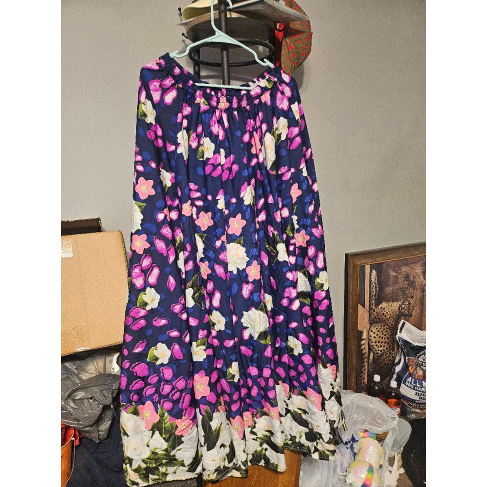 Women's Mix Nouveau full long maxi Skirt XL Blue Pink purple Floral